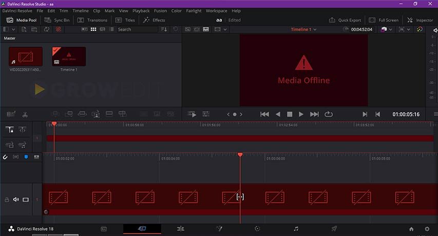 DaVinci Resolve Media Offline